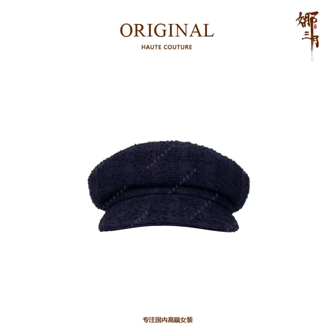 娜三月【羊毛】复古时尚洋气软糯秋冬新款画家帽八角帽BJ小香帽