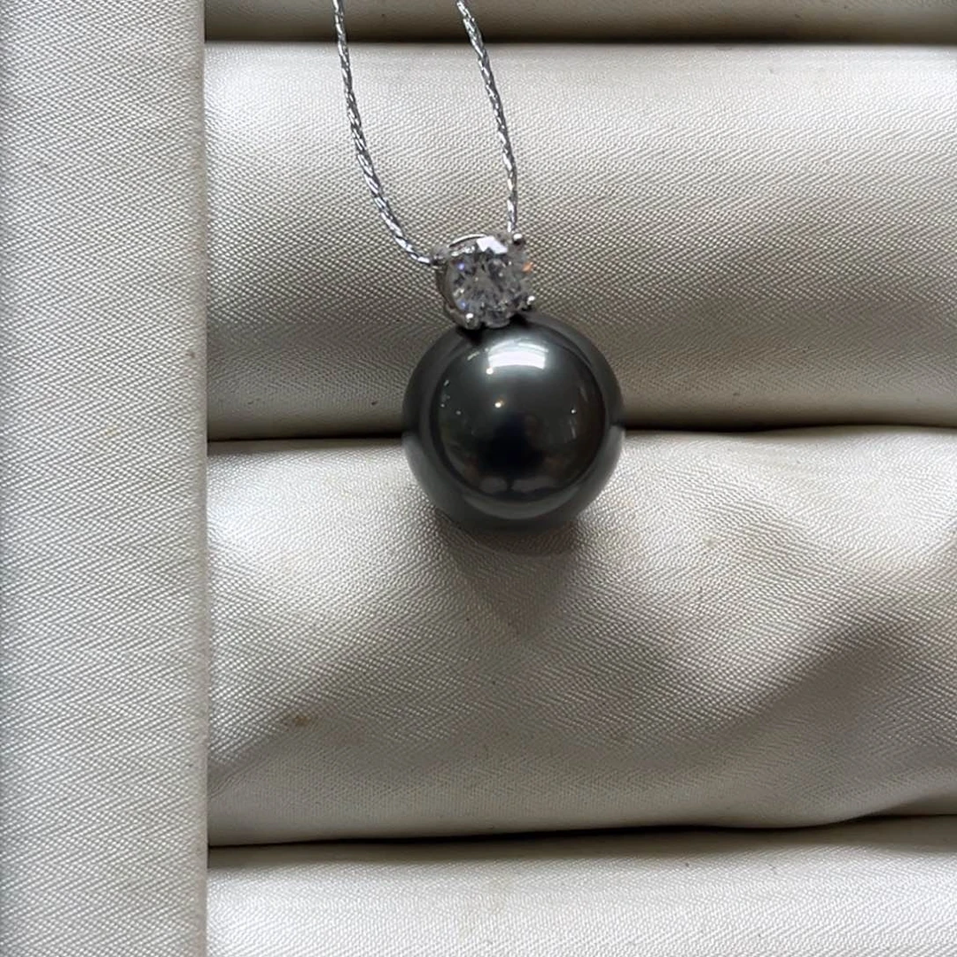 吊坠(不含链)海水珍珠银S925镶嵌11mm