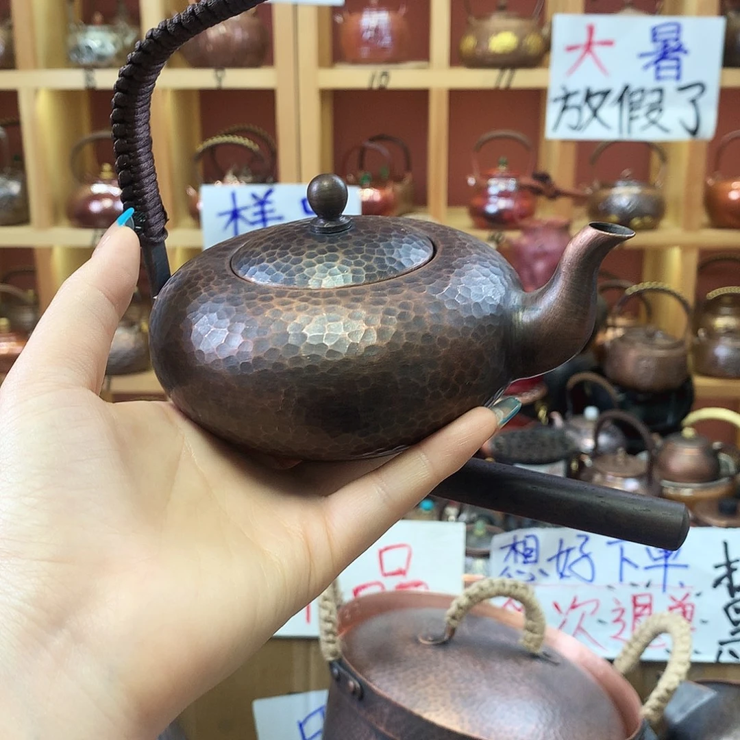 全紫铜加厚飞天老铜壶