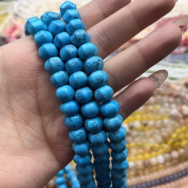 玛瑙/玉髓珠宝半成品未镶嵌一条10mm左右蓝松南瓜珠