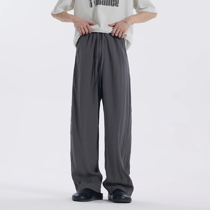 GCCDUPE77夏季莱赛尔潮流百搭宽松高级感长裤舒适时尚休闲裤90262