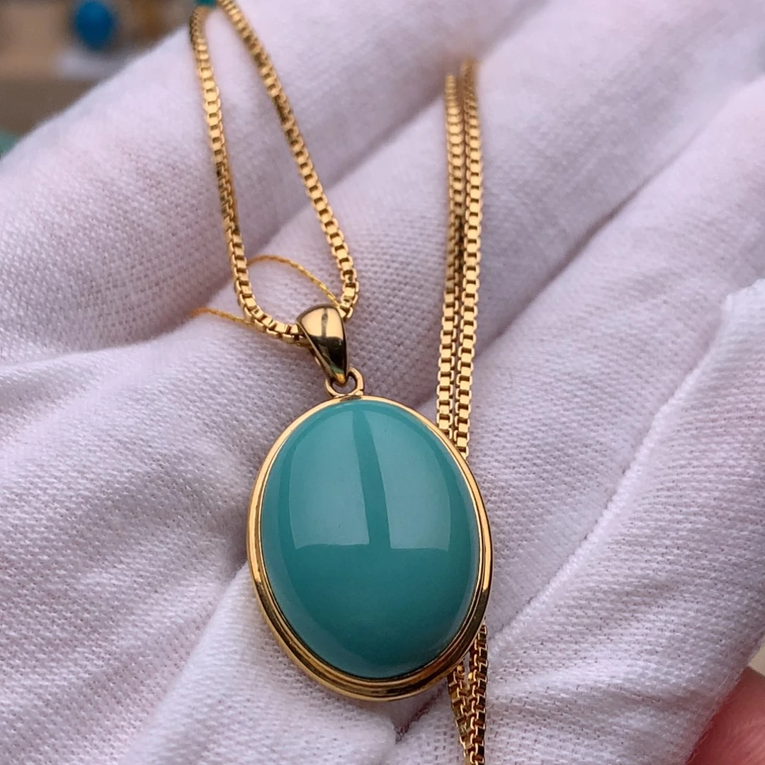 绿松石18K金镶嵌珠宝奇石