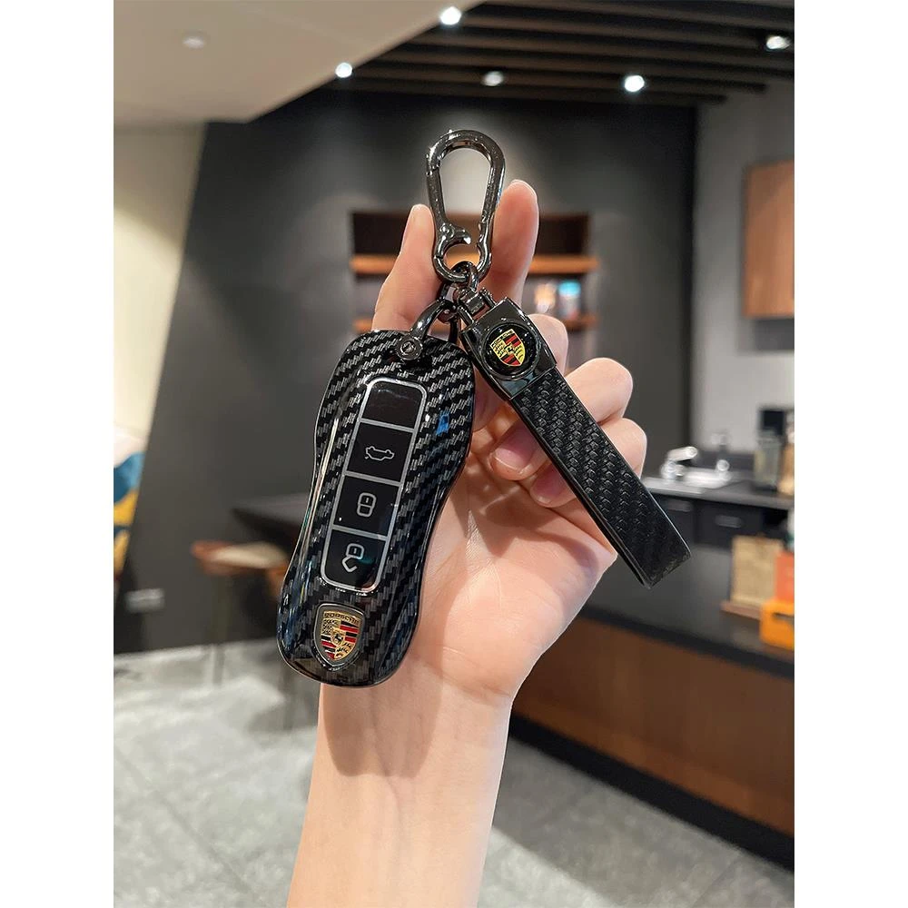 适用保时捷Panamera帕拉梅拉车钥匙套新卡宴包Macan718Taycan扣壳