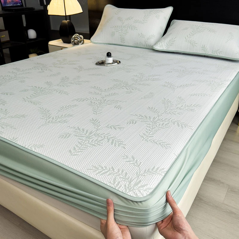 100%乙纶冰豆豆凉席三件套可机水洗床笠款冰丝席空调软席子凉感席