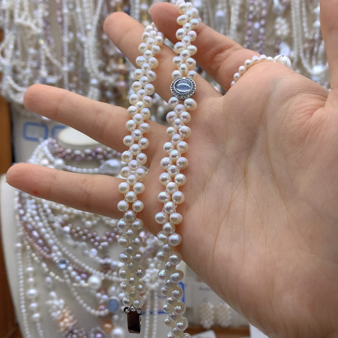 এ****合金淡水珍珠项链耳饰