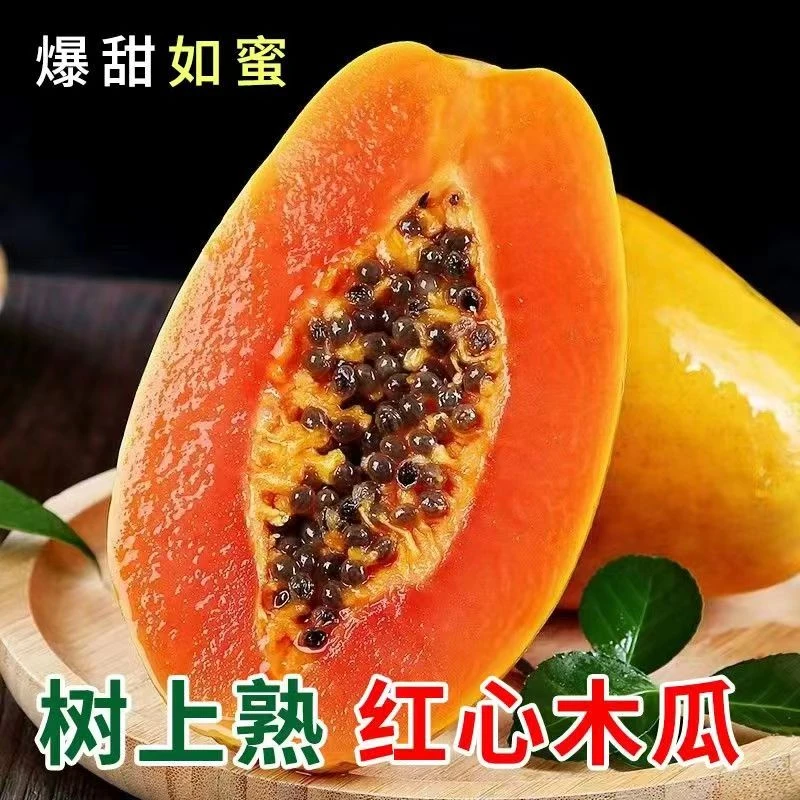 木瓜新鲜青皮水果红心牛奶整箱当季应季包邮孕妇冰糖青树上自然长