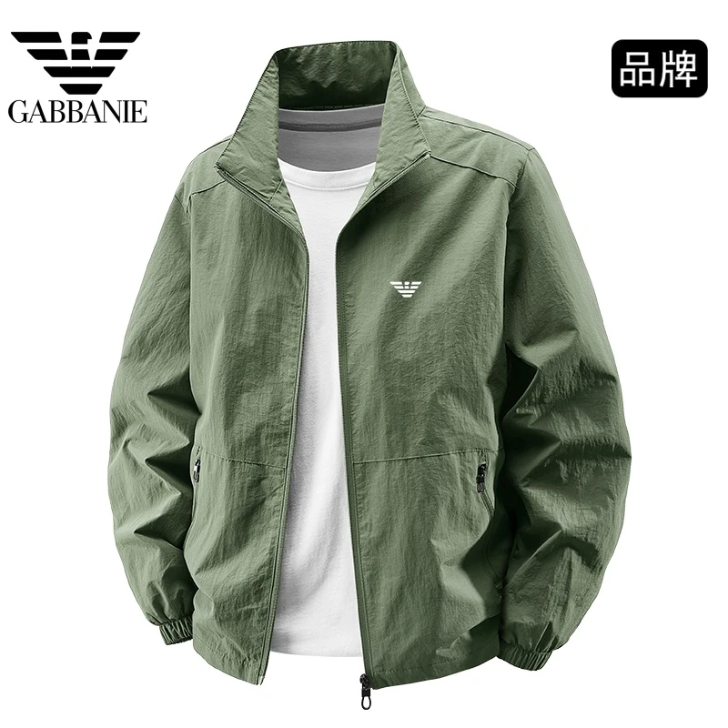 GABBANIE春夏季新品男士夹克宽松立领防风工装透气薄款外套男