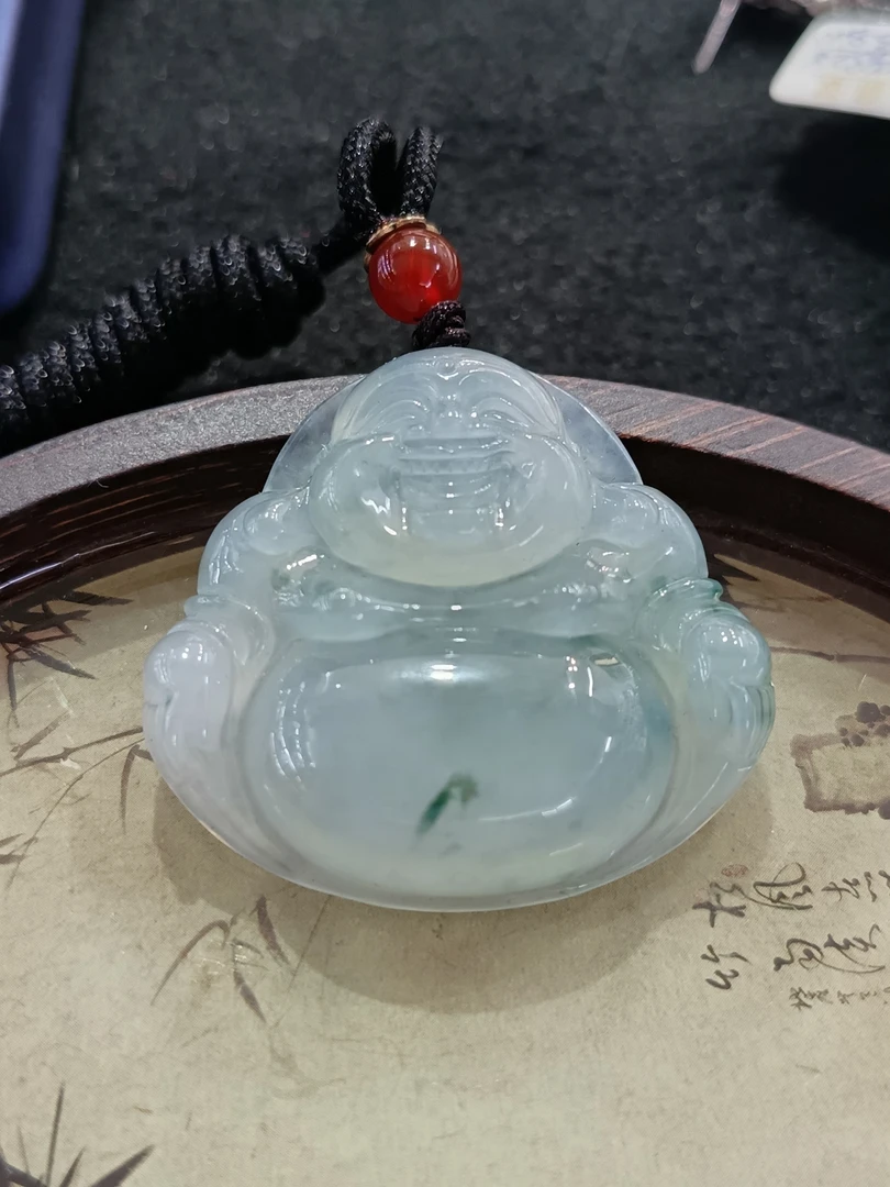 A货冰种飘花佛公厚装饱满尺寸多样气质时尚雕刻精美轻奢冰透高冰