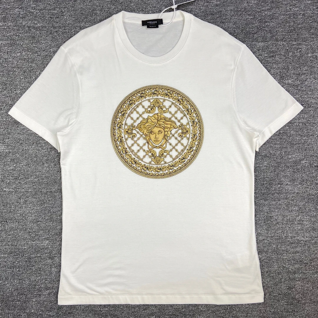 99新 VERSACE/范思哲 250570/L码/美杜莎刺绣圆领T恤