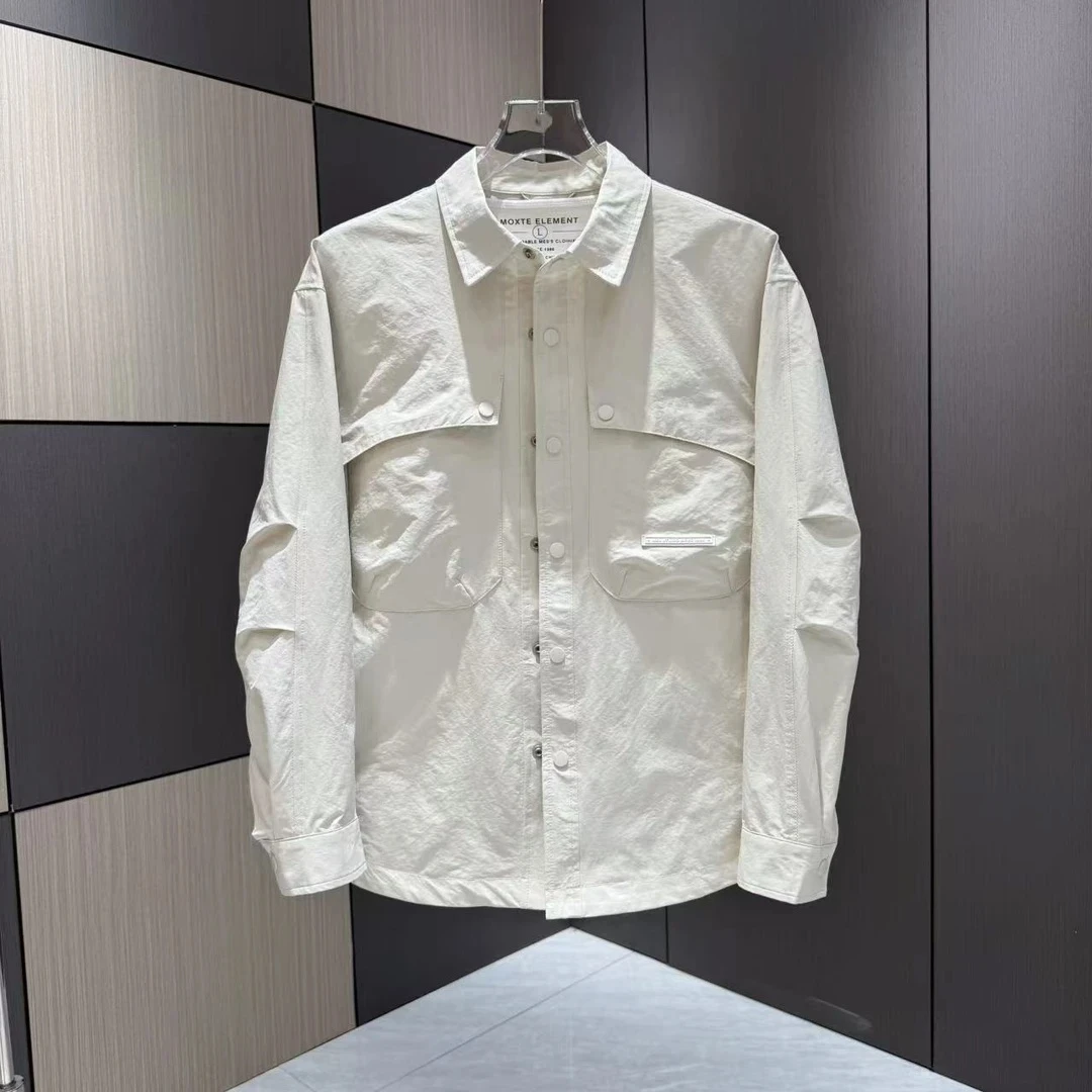 2025秋季新款气质简约百搭潮流男士翻领夹克外套时尚帅气男装上衣