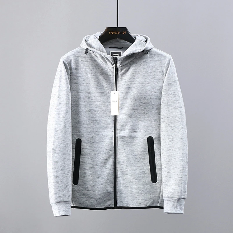 D98008都市户外休闲男士春秋轻量空气层舒适透气迷彩开衫连帽卫衣