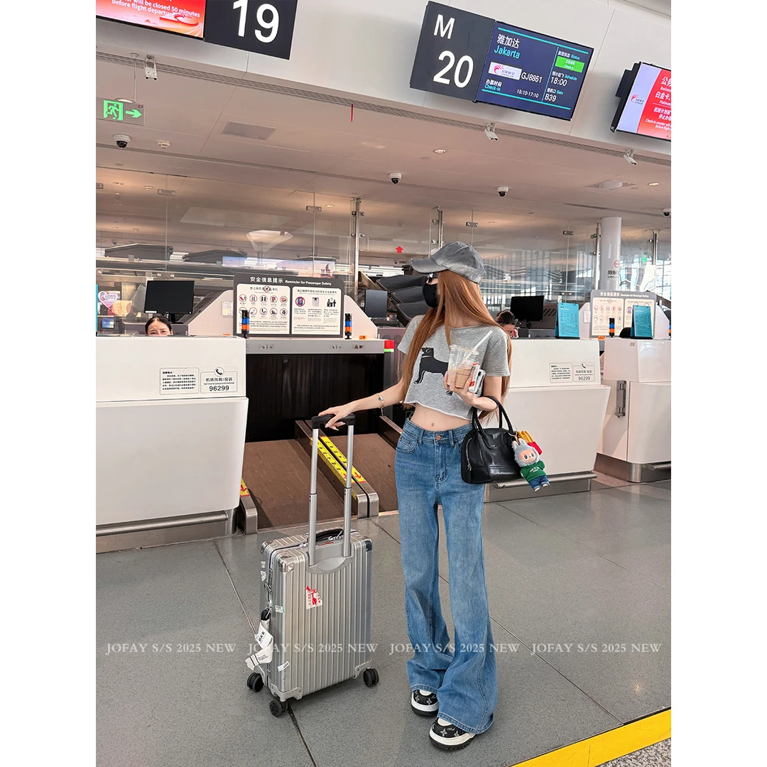 【CHASINGLIGHT】|女神裤|复古微喇裤 水洗牛仔修身显瘦 K1618