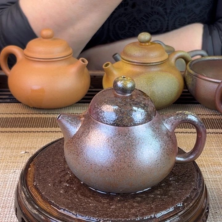 紫砂茶壶底槽清柴烧150cc