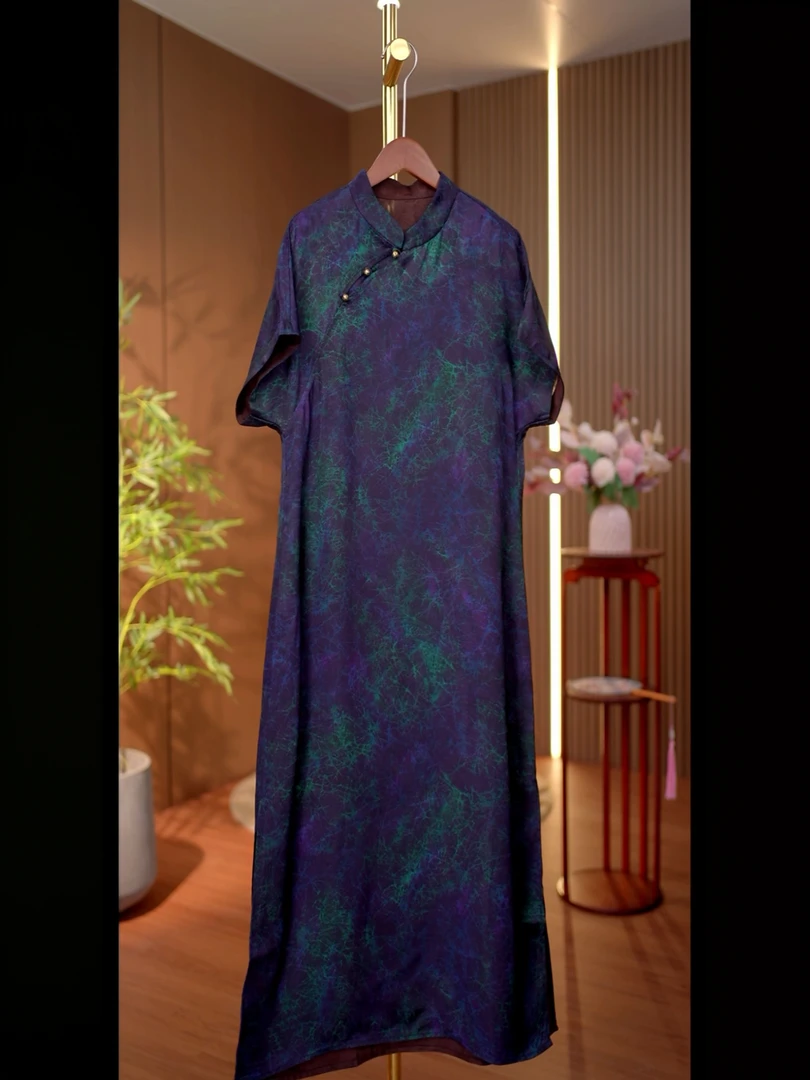 紫薇-新中式国风老料连衣裙0076