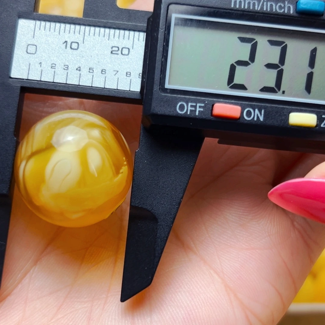 未镶嵌蜜蜡裸石23mm单珠 7g