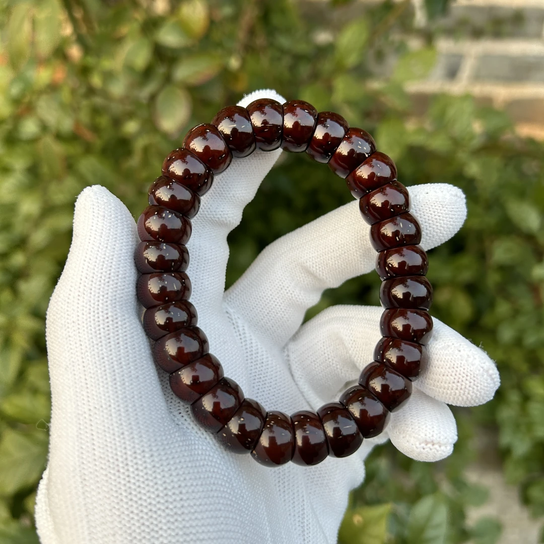 【招财紫金鼠大肠】精品天然黑金紫红皮菩提手串碗肠巴西料文玩解压