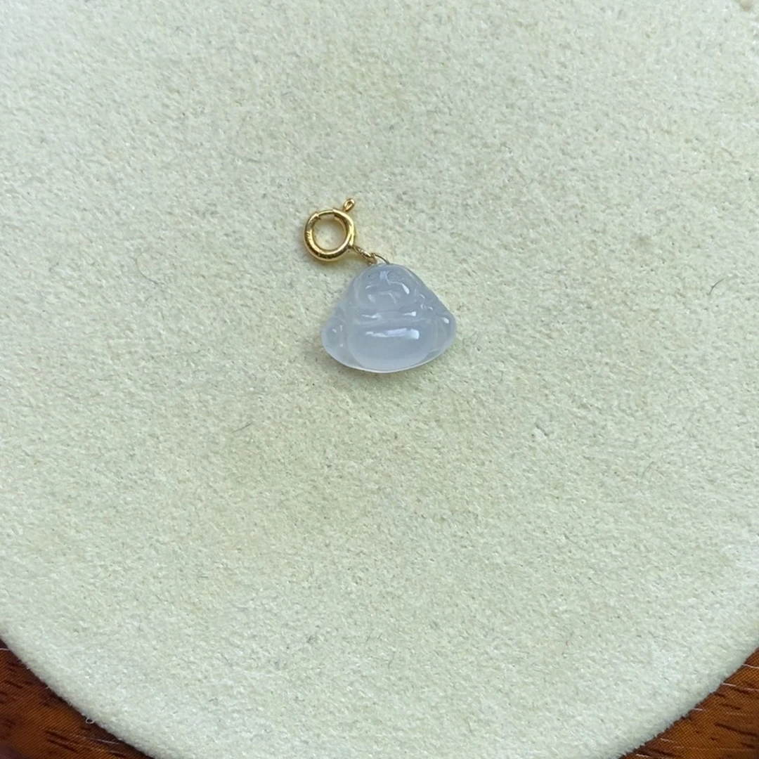 翡翠18K金镶嵌颈饰佛公