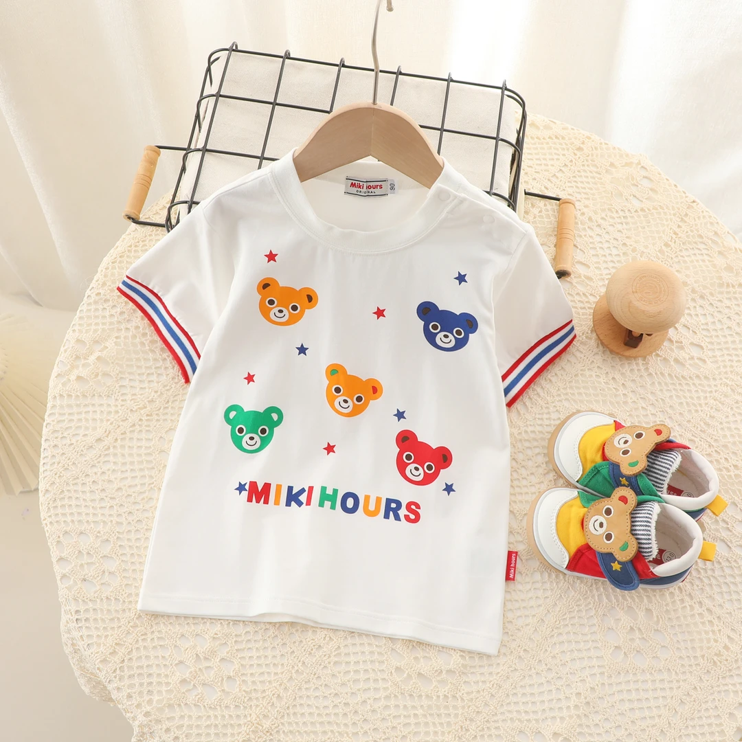 宝宝夏季袋装五个彩熊短袖T恤