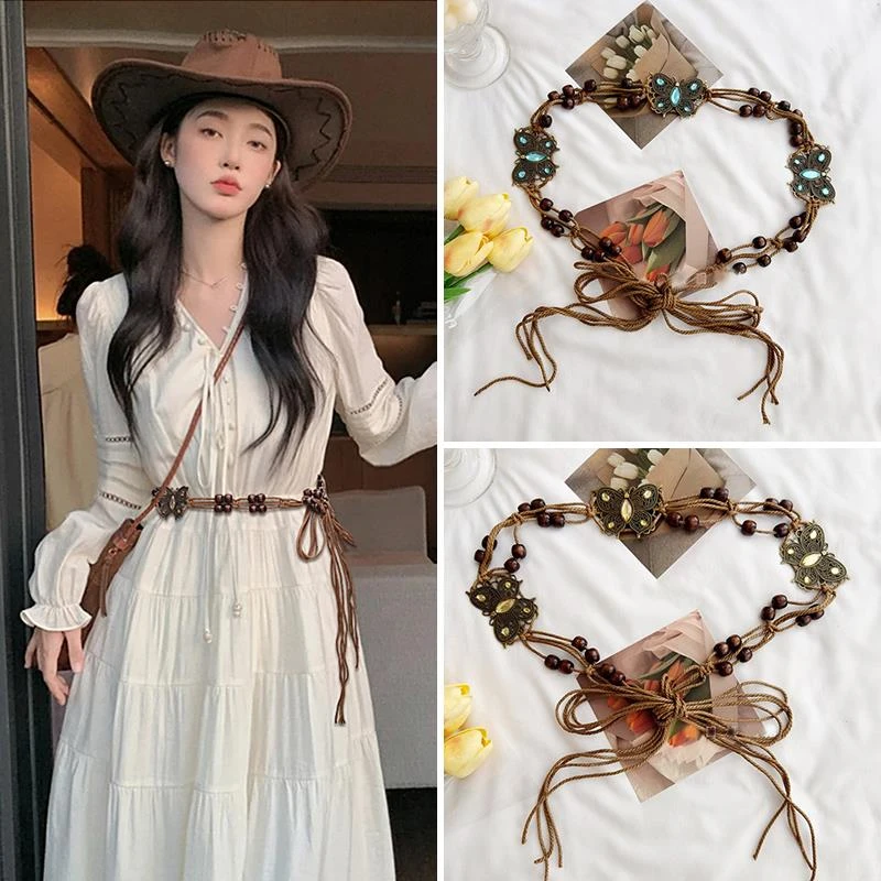 西北旅游拍照穿搭配饰波西米亚腰带腰链女款搭配长裙子民族风神器