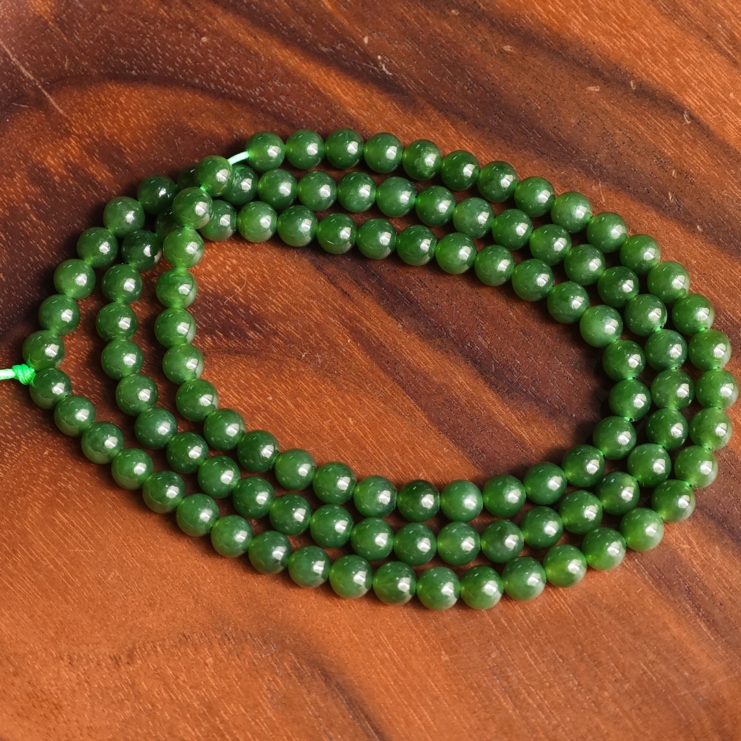 新疆爱思尔新疆和田项链碧玉项链6mmDG0602-05（多样性发货）