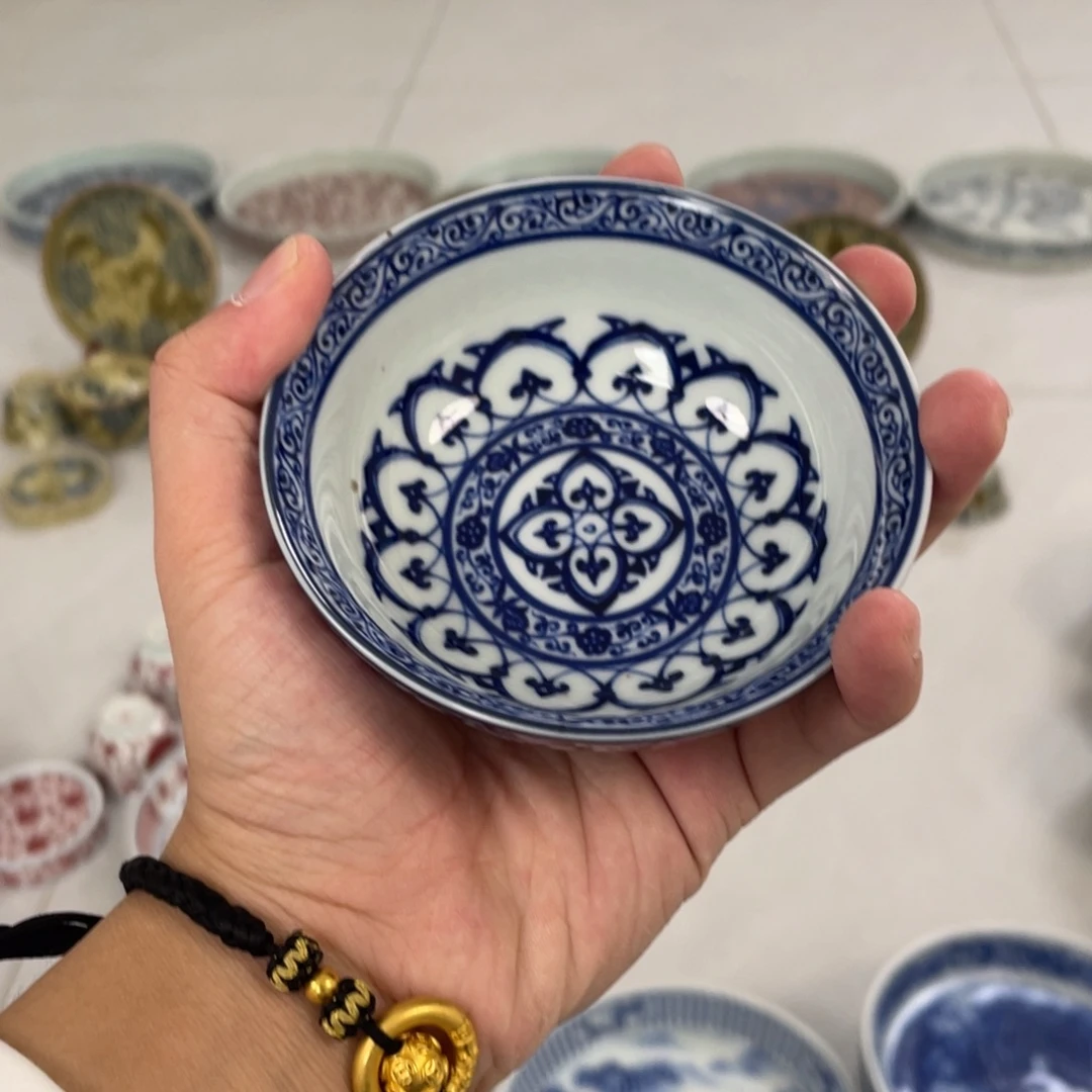 瓷片景德镇青花宝想普洱杯