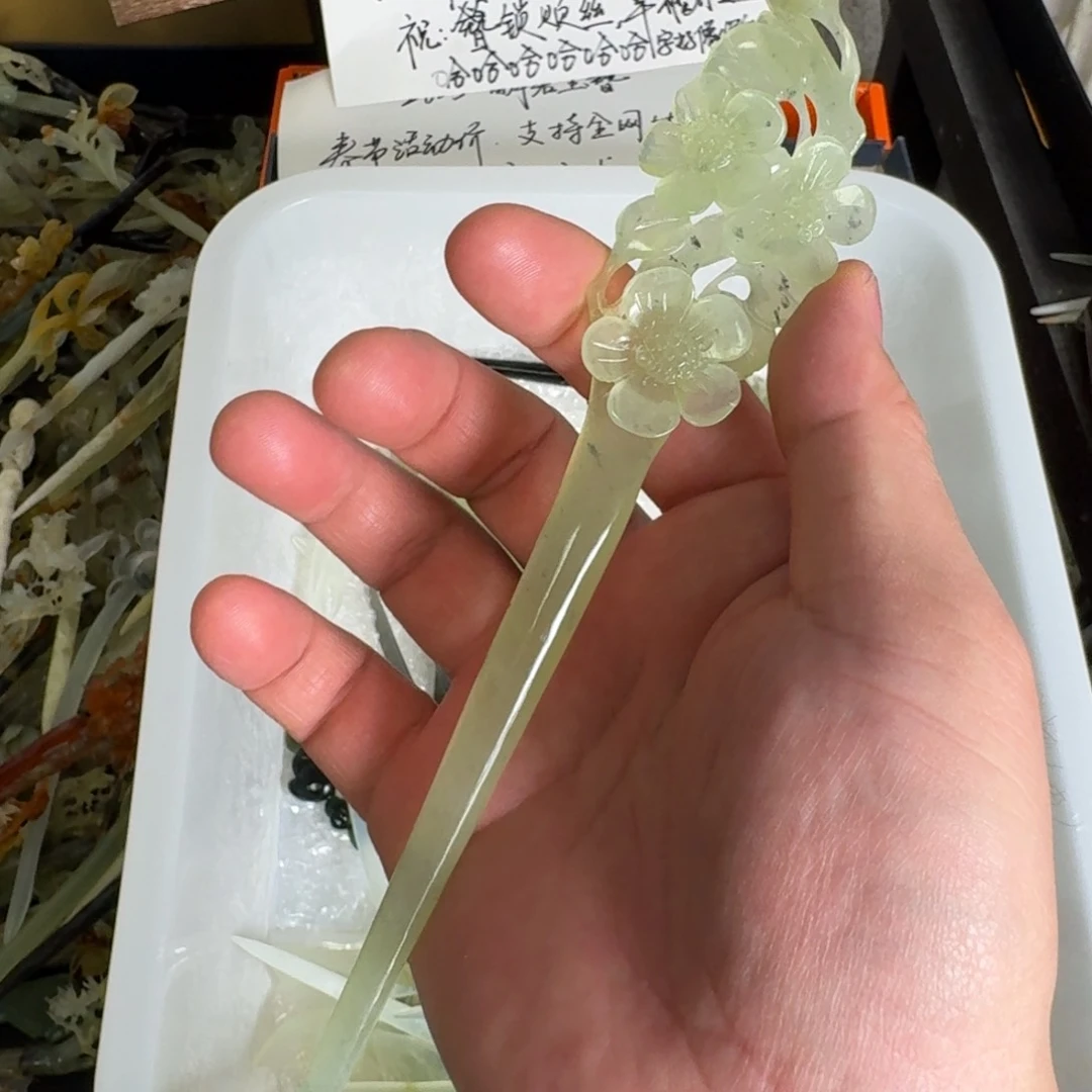 岫玉发饰未镶嵌明君玉簪贼拉好看