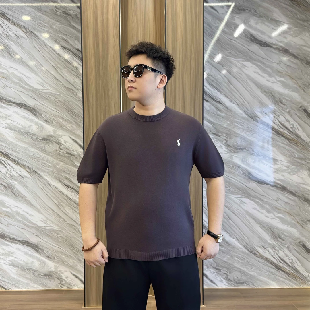 大码男装 秋冬简约 刺绣标  毛衣短袖8897