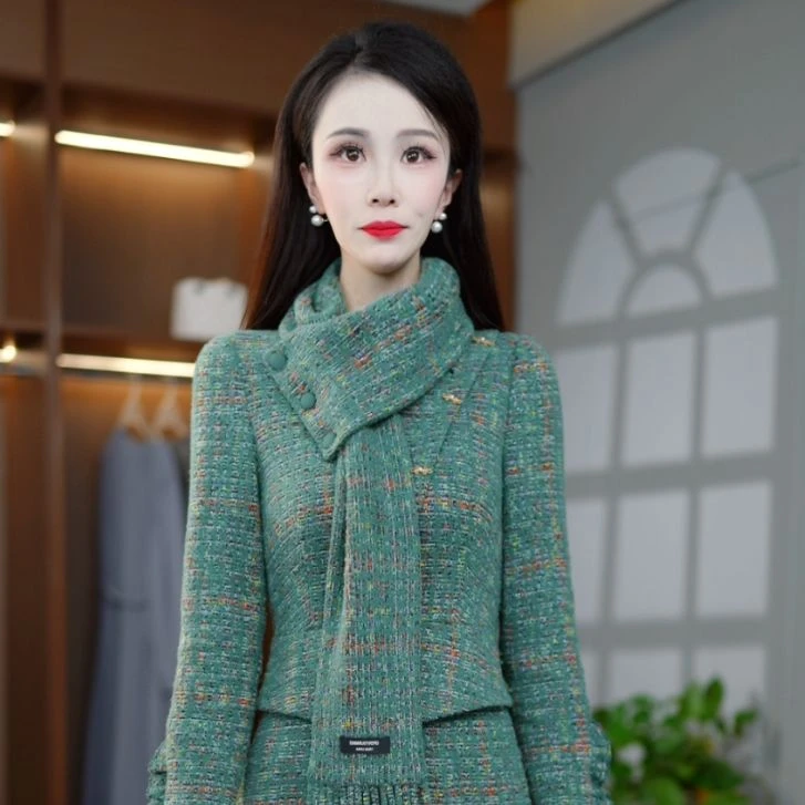 秋季新款精致修身显瘦减龄洋气假两件连衣裙M-4XL