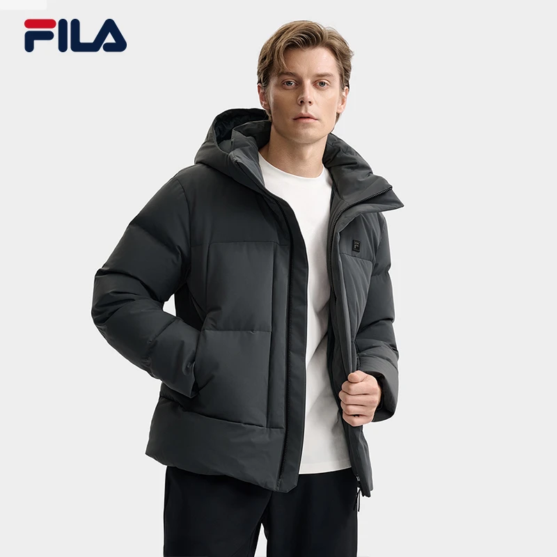 Fila/斐乐男【RDS鹅绒+石墨烯发热】冬季防风防水保暖休闲连帽羽绒