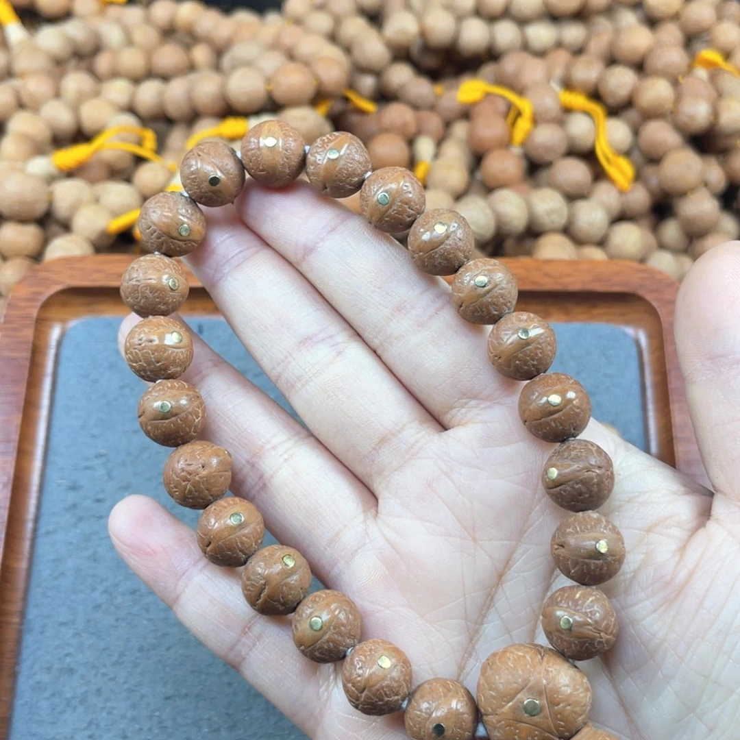 凤眼菩提手串L554-K44凤眼菩提11+镶嵌红皮