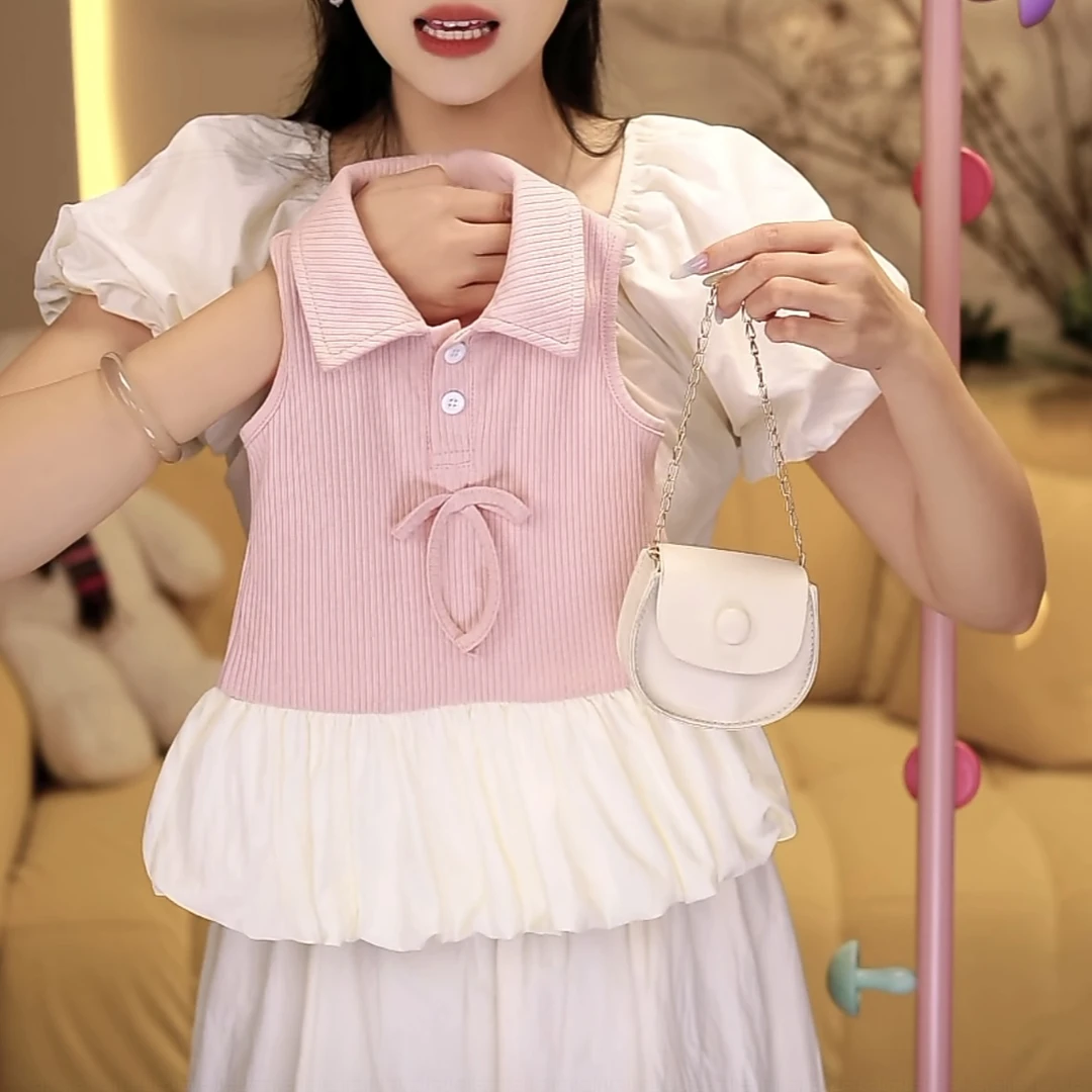 女小童2025新款夏季韩版洋气女宝宝夏款时尚无袖背心裙儿童连衣裙