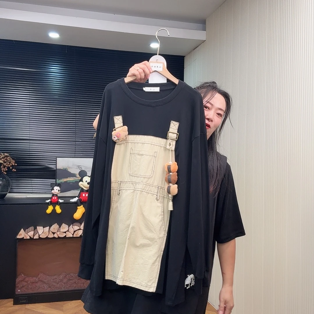 卡通kt猫假两件连体裙