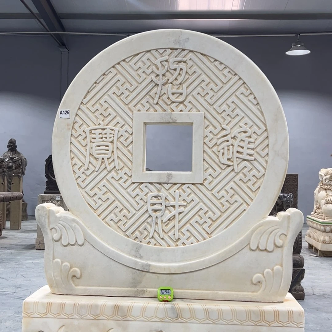 天然汉白玉材质影壁