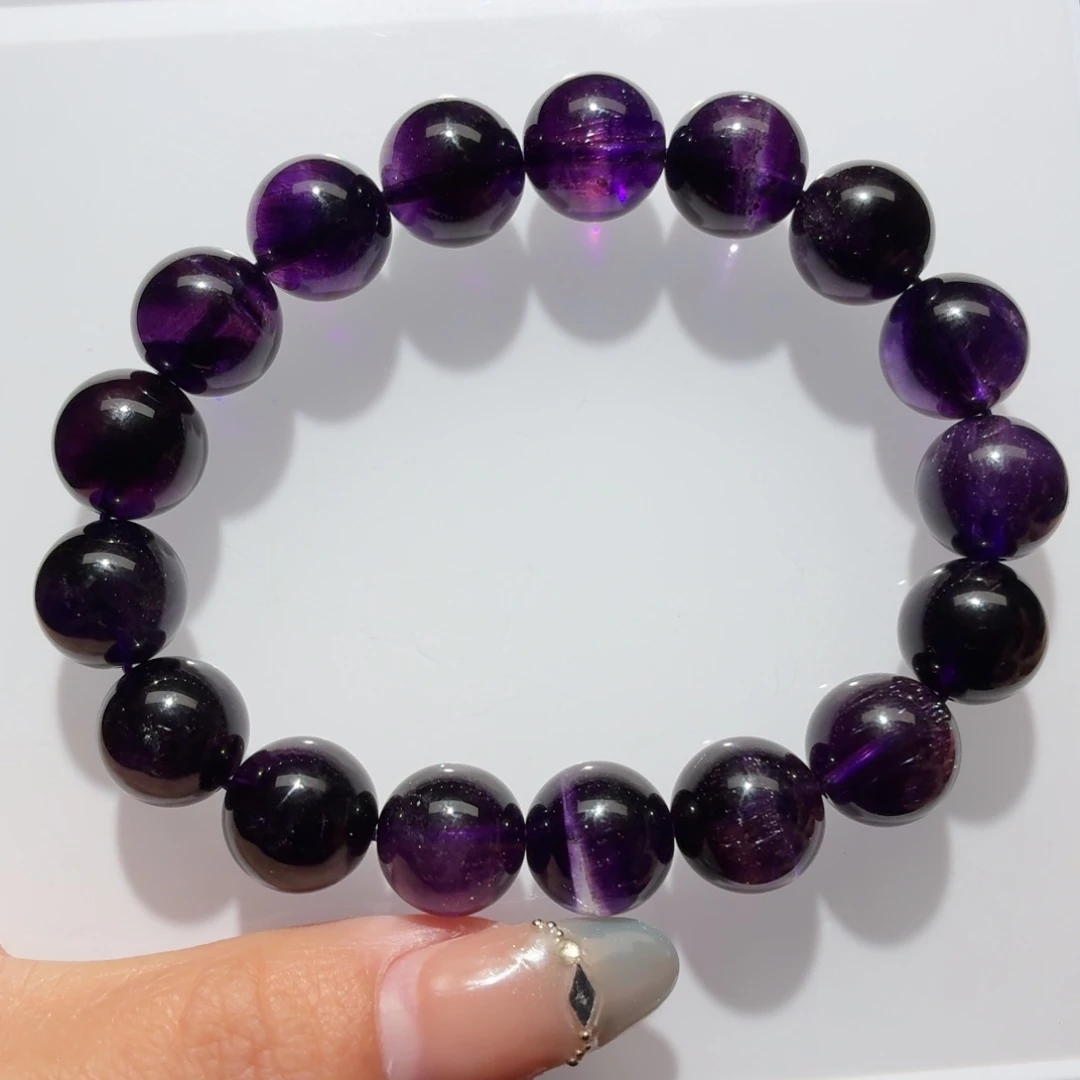 水晶未镶嵌手链紫超七12m