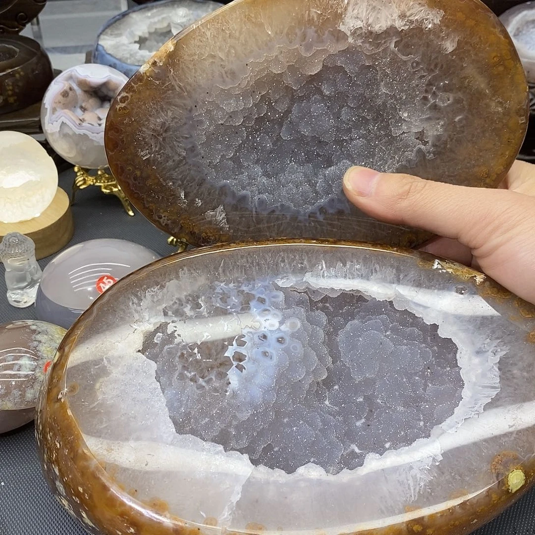 紫晶摆件未镶嵌聚宝盆