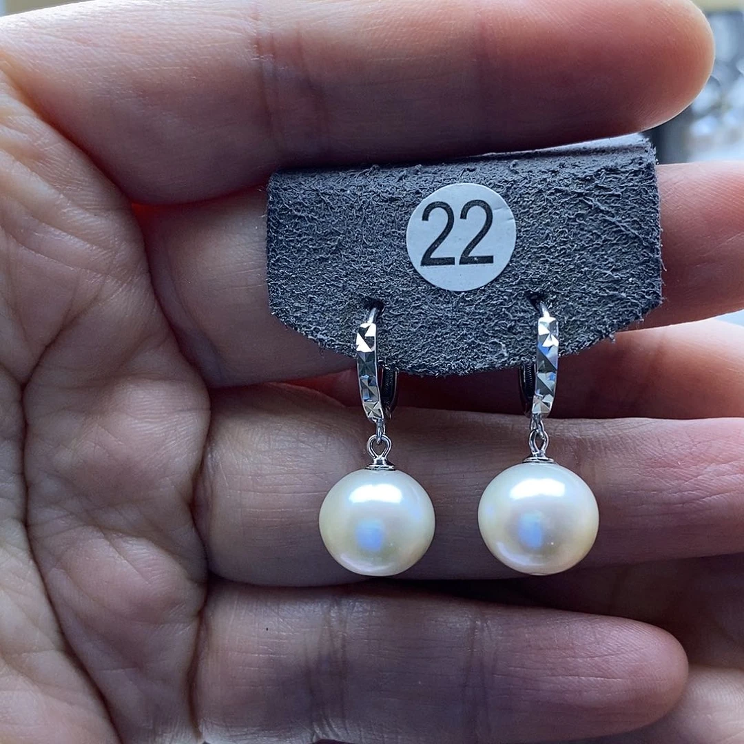 淡水珍珠耳饰银S925镶嵌