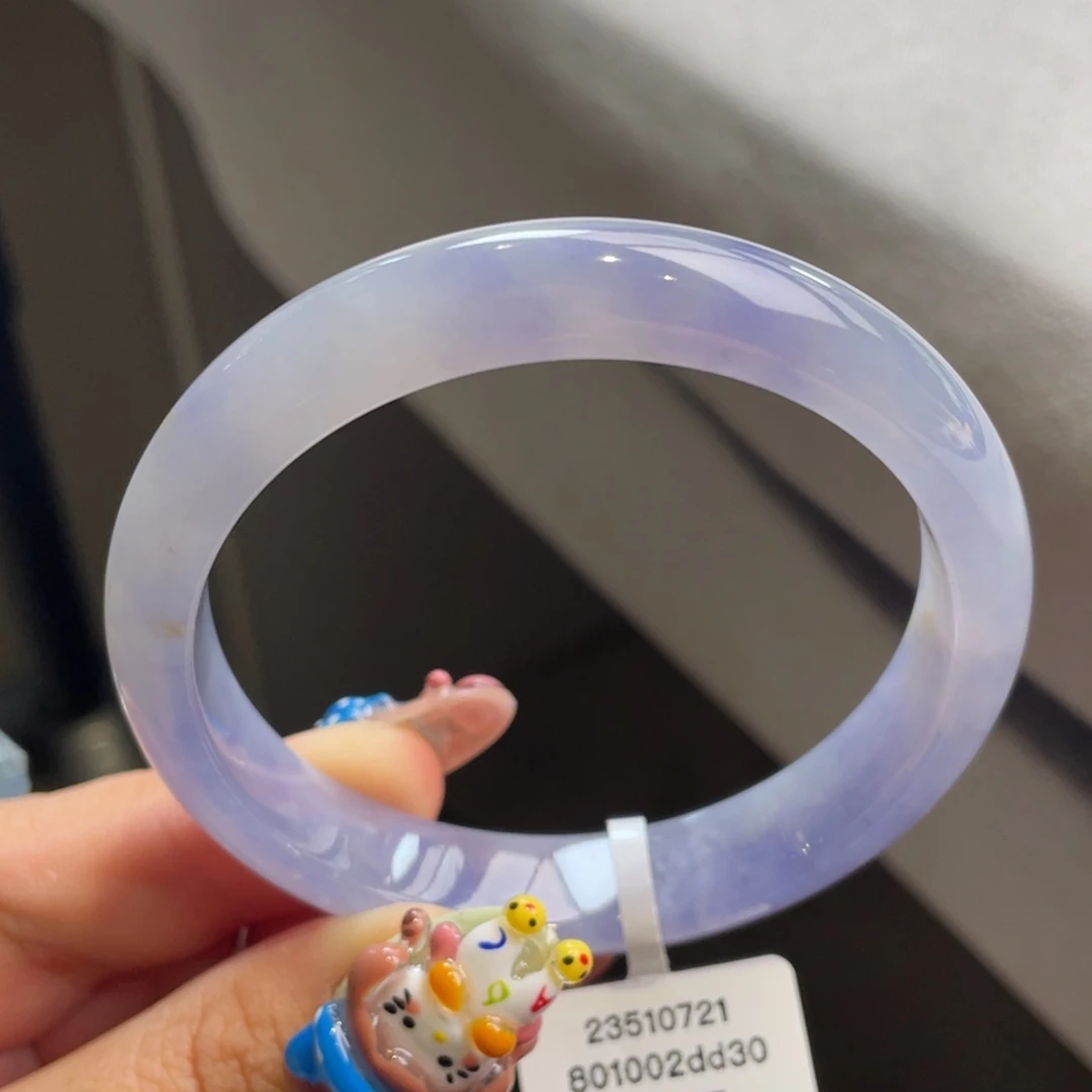 翡翠未镶嵌手镯冰紫正圈手镯