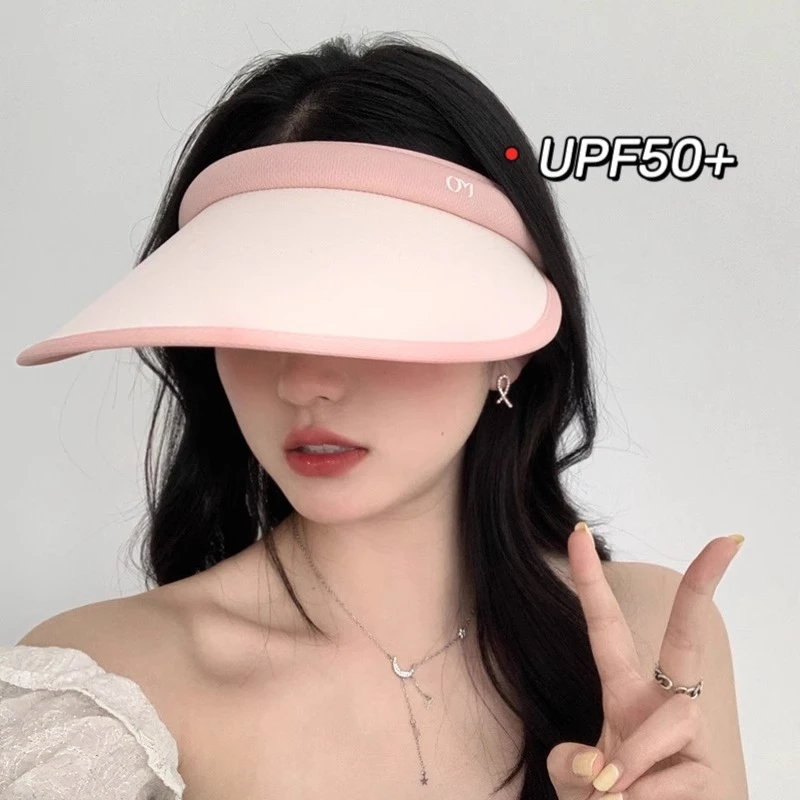 2025新款韩版防紫外线遮阳帽空顶帽子女骑车户外遮脸百搭太阳帽夏