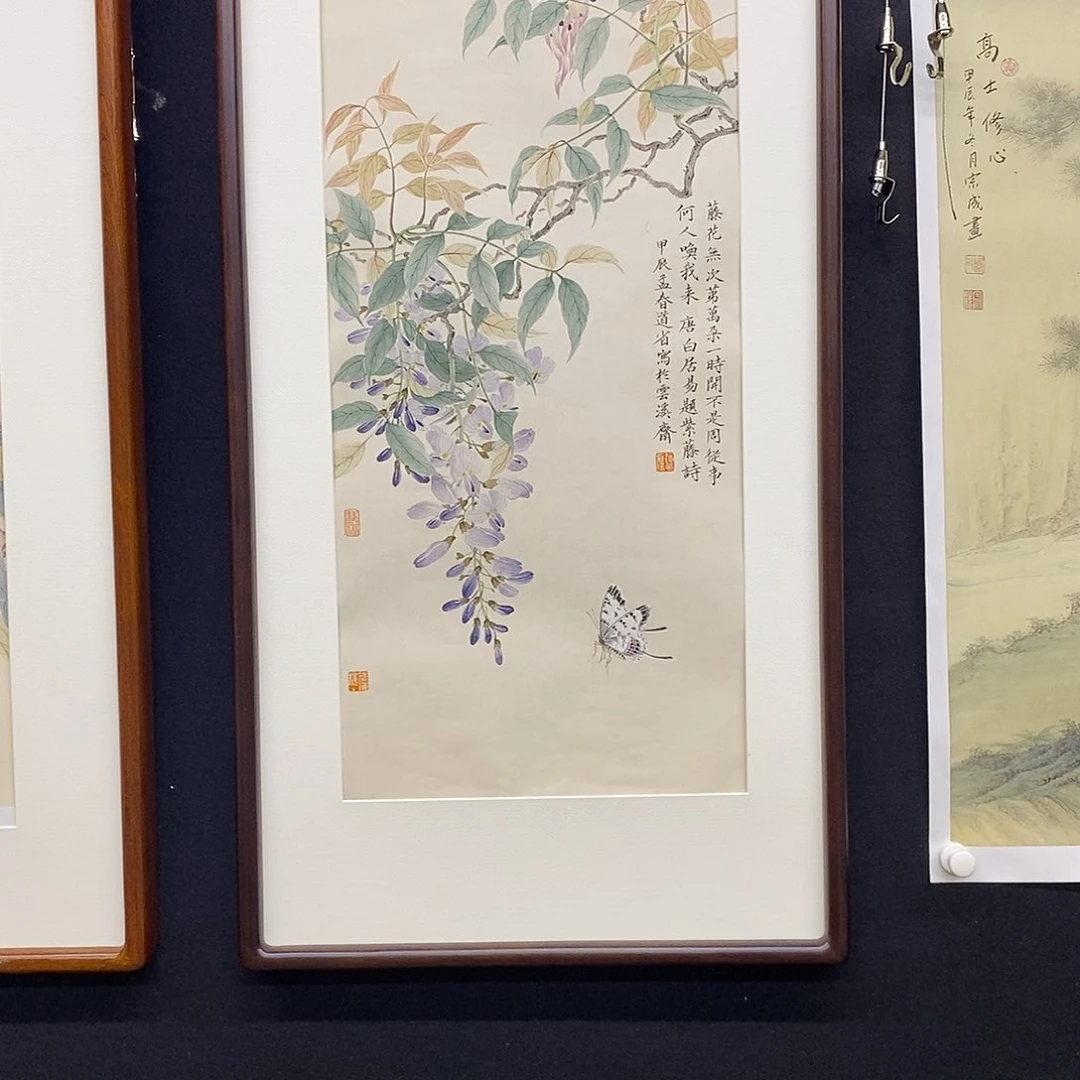 国画渭**月手绘国画，精品花鸟，带框包邮