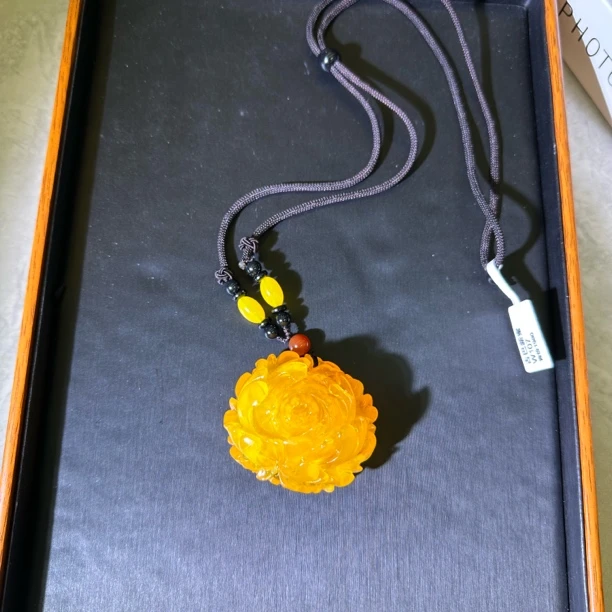 W107古巴新蜜百花蜜牡丹花毛衣链