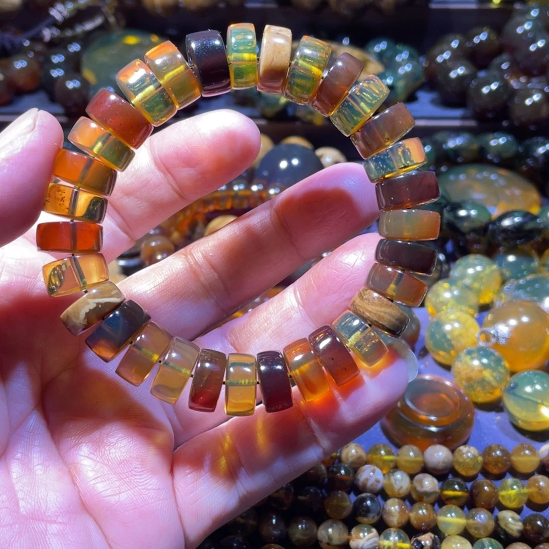 琥珀未镶嵌手链天然