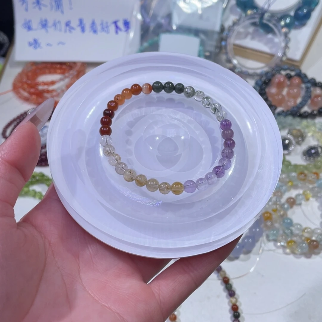 未镶嵌手链水晶彩虹渐变多宝5+