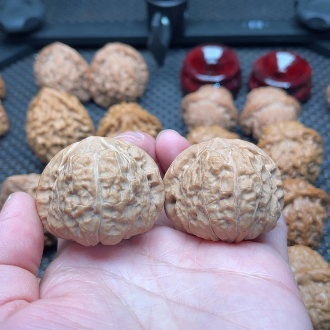 吊坠文玩核桃南瓜墩43尺精配对