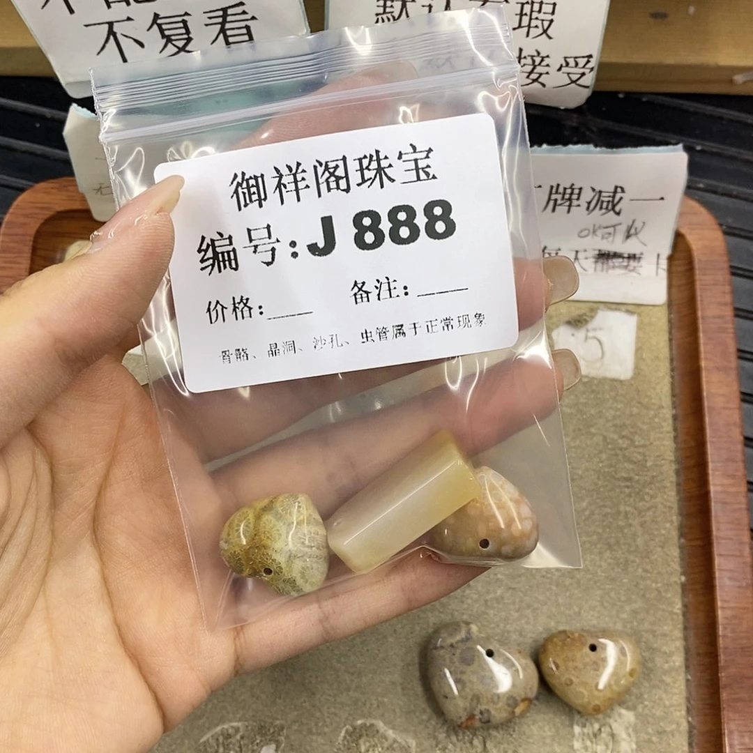 硅化珊瑚（珊瑚玉）未镶嵌颈饰O****?