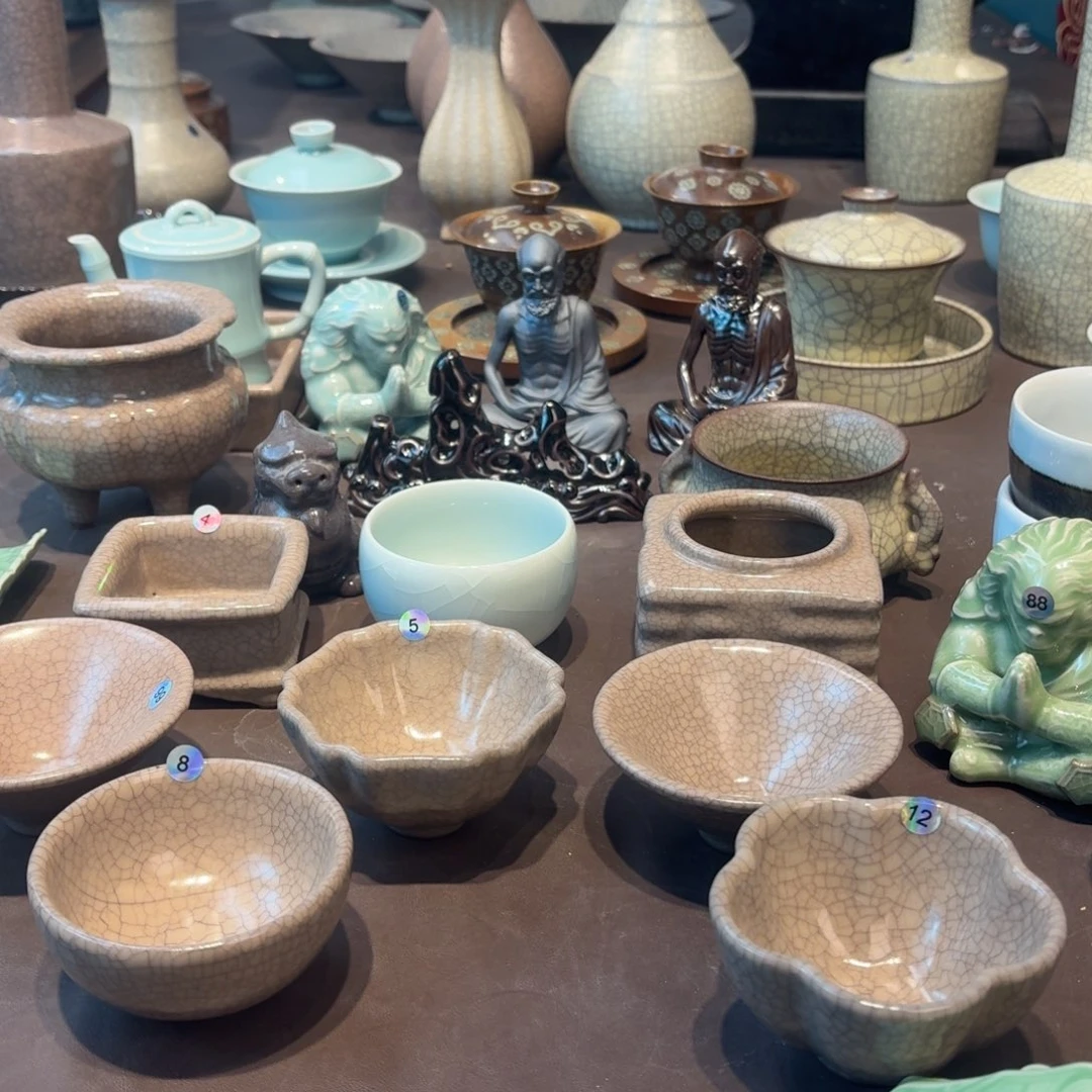 龙泉青瓷微瑕茶具