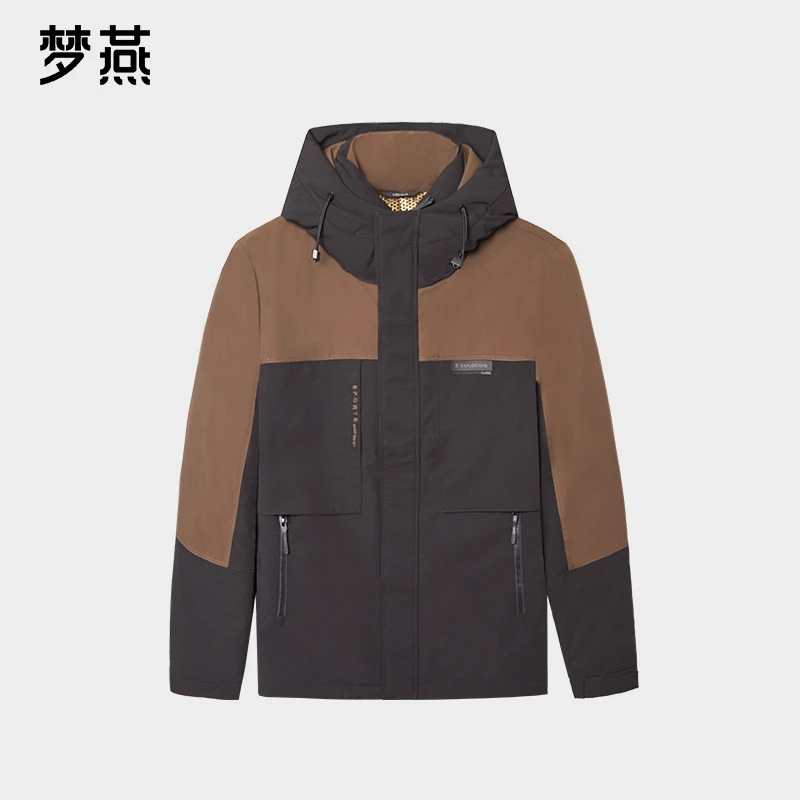 梦燕秋冬男宽松加厚休闲舒适简约带帽保暖羽绒服外套ZH04B4052D