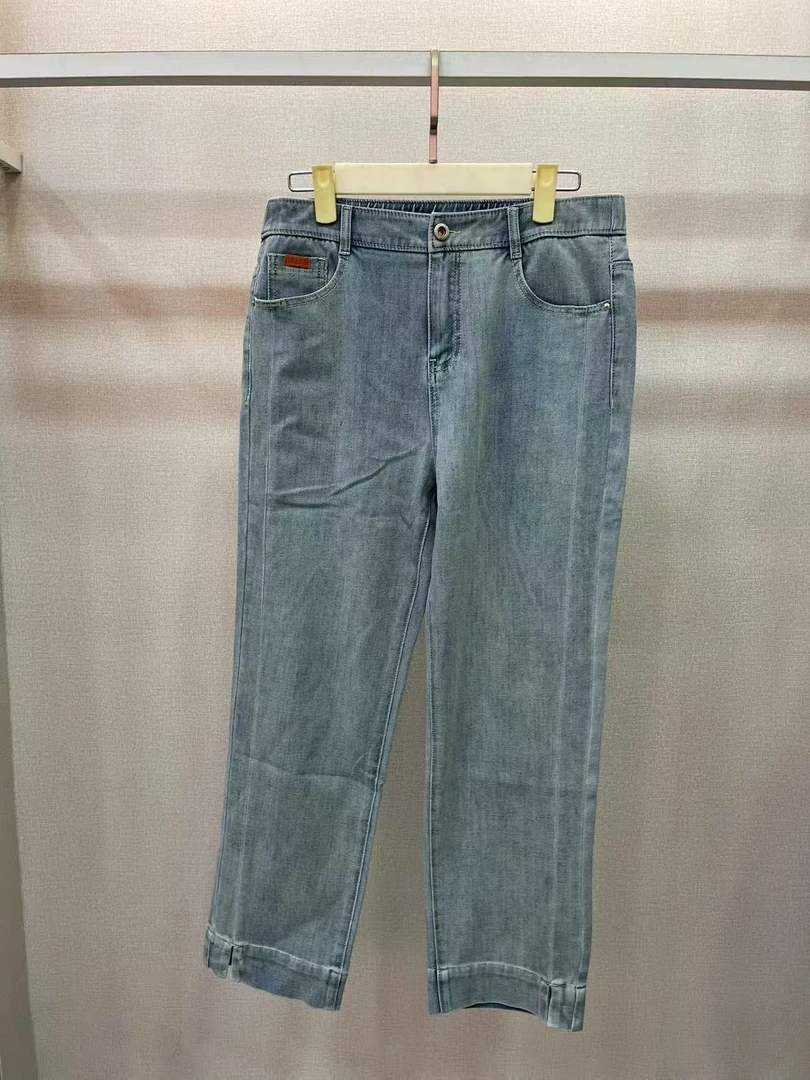 水淼2025夏季新品休闲直筒裤0746