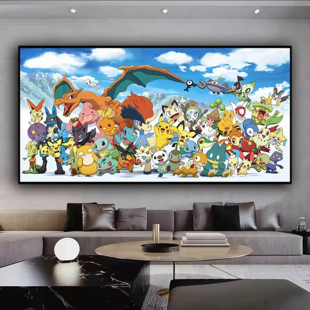 【宝可梦系列1】宝可梦皮卡丘大合集横客厅挂画卧室床头pvc40*80