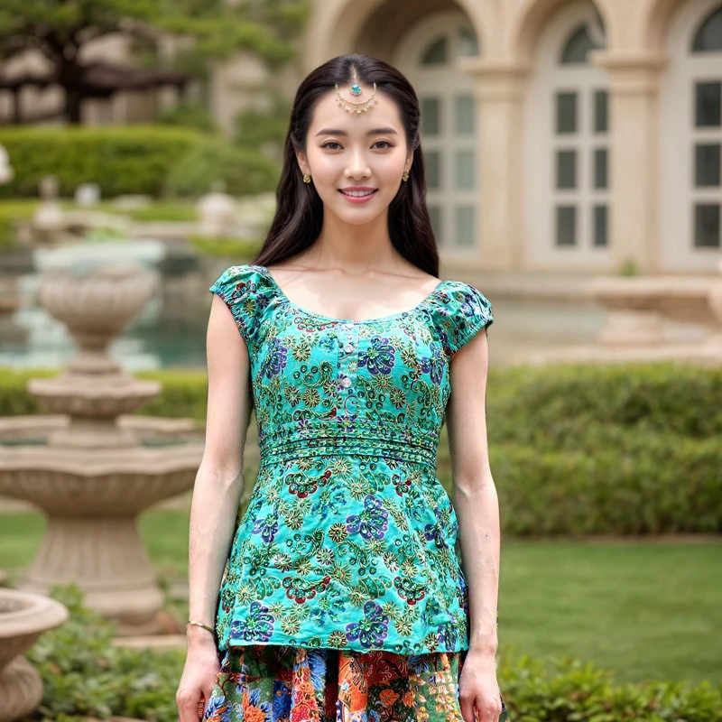 手工钉珠亮片休闲修身花色包袖时尚吸汗夏季拉链女士显瘦印花圆领