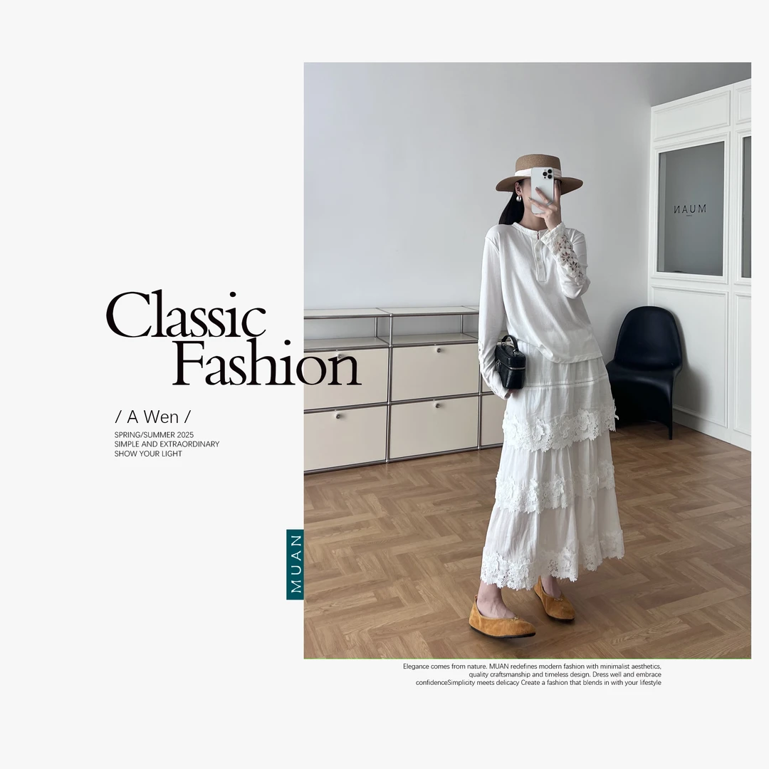 木岸MUAN:《神话蕾丝半裙》“蕾丝系列”定制100苎麻半裙女MJ-F8176